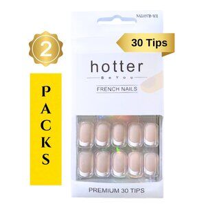 French Tip Squoval Press On Nails 2 Pack